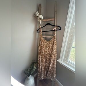 Chic Soul Brown Floral Tie-Shoulder Sundress